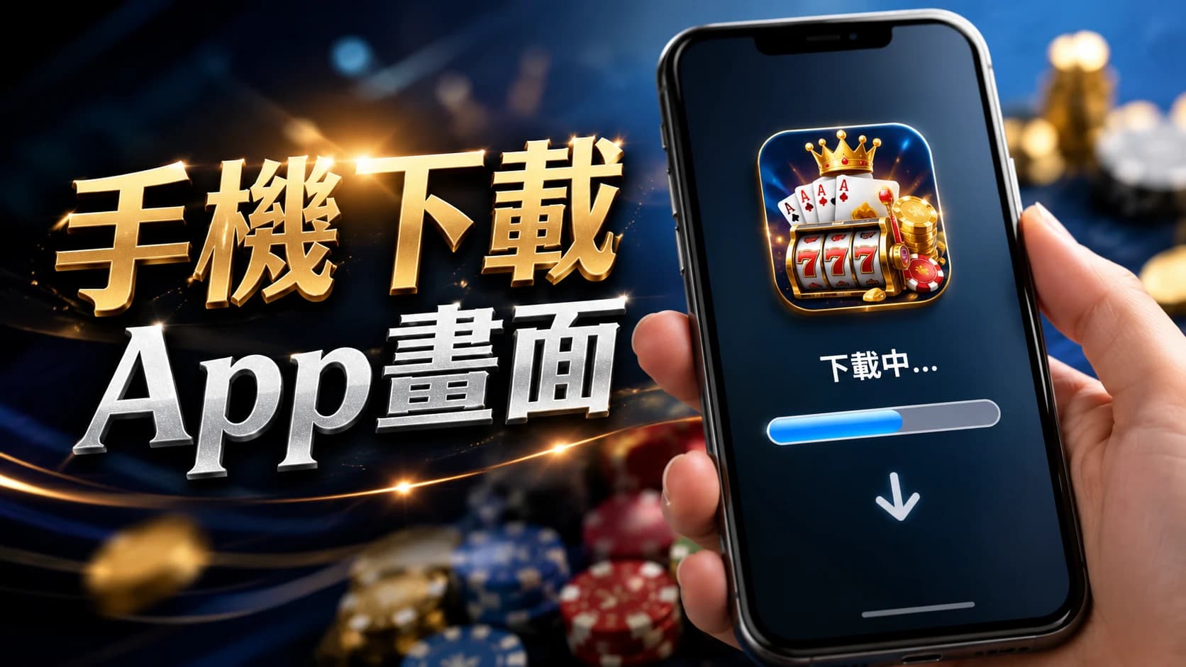 手機螢幕顯示App下載進度條的畫面