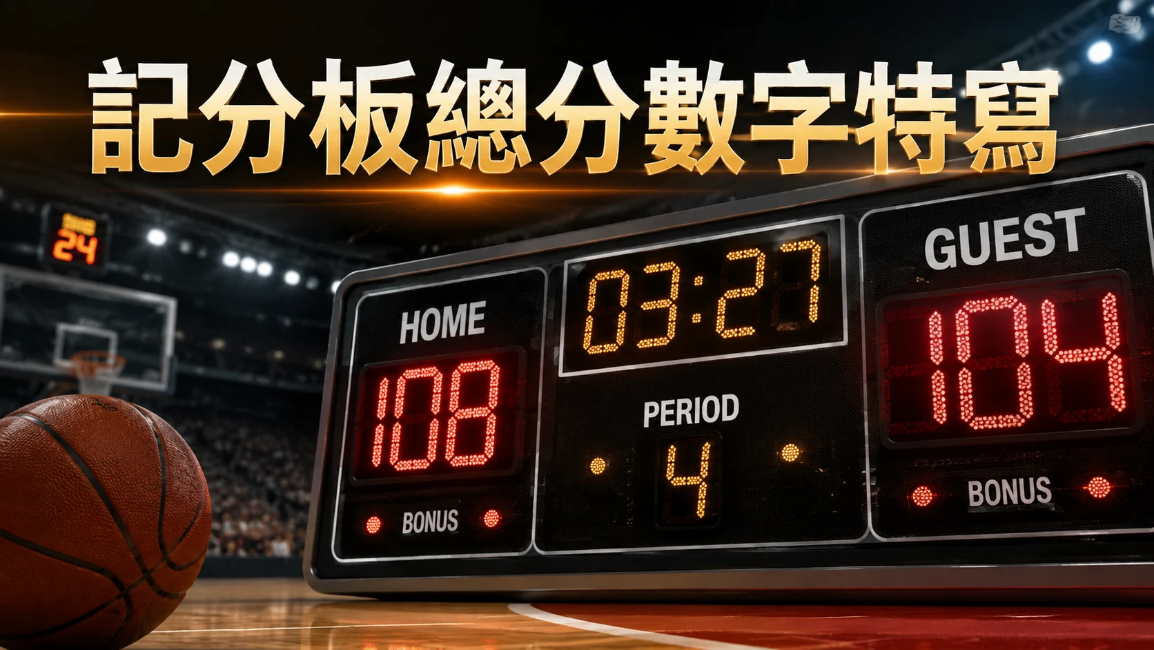 球場記分板上顯示雙方總分的畫面