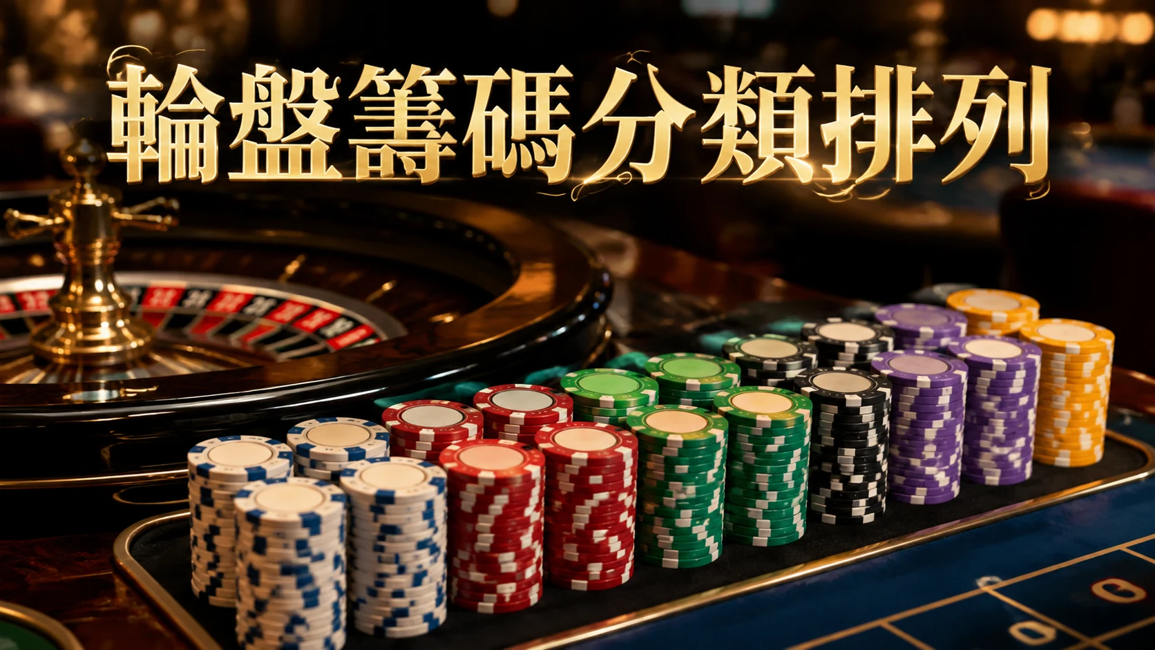 輪盤下注桌布上數字格與外圍區域的籌碼分布