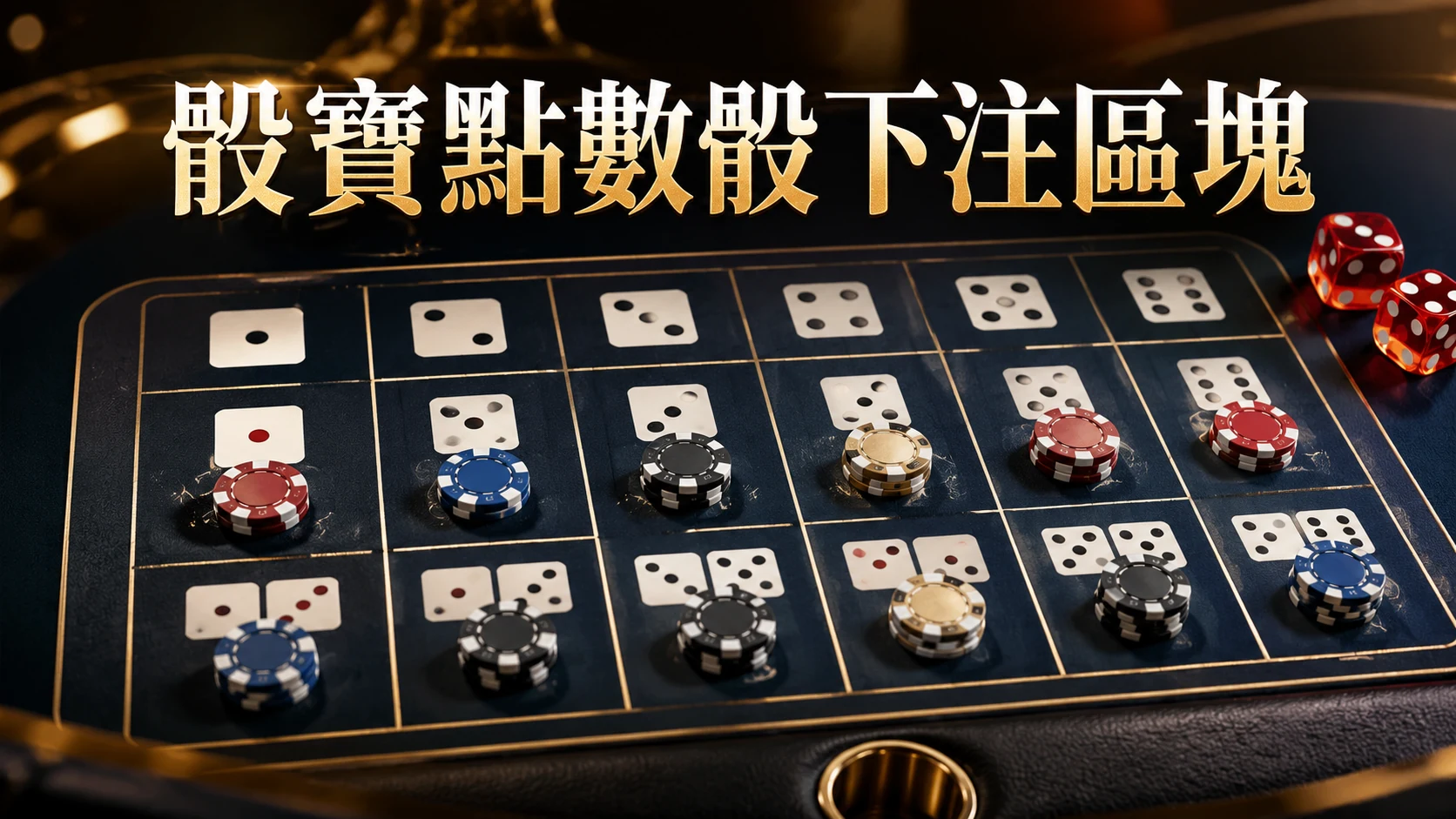 賭桌上大小單雙下注區域的划分與籌碼擺放