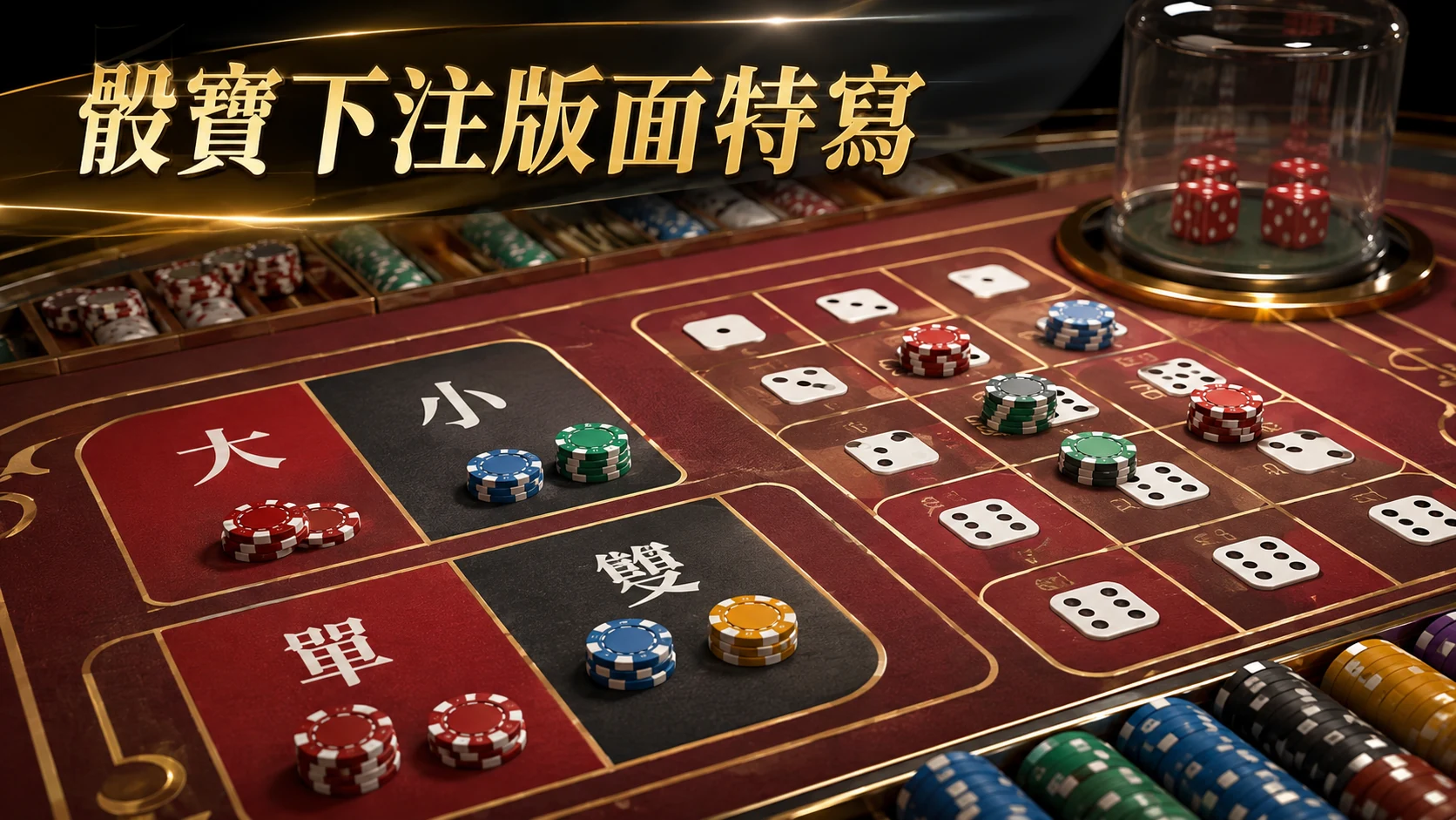 標記特定點數組合的下注格與籌碼