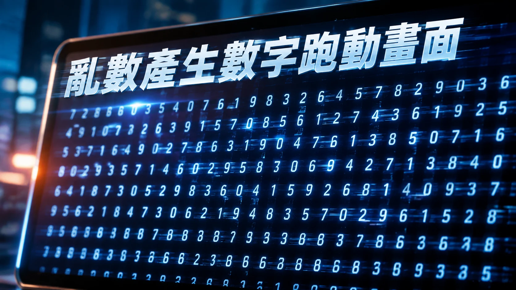 螢幕上數字快速跑動的特寫畫面